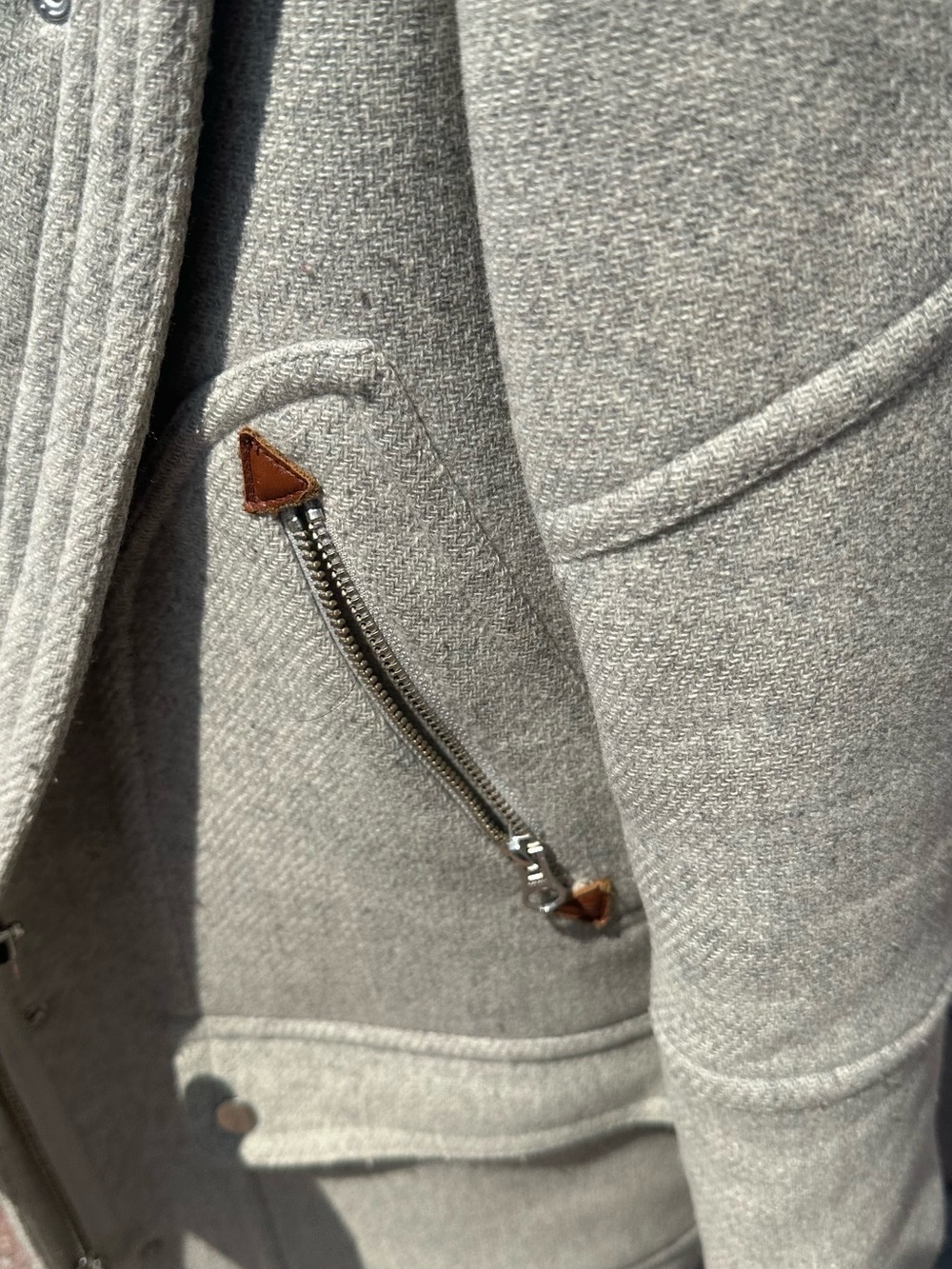 J. Crew Light Gray Women's Stadium Cloth Pea Coat - Picture 4 of 4